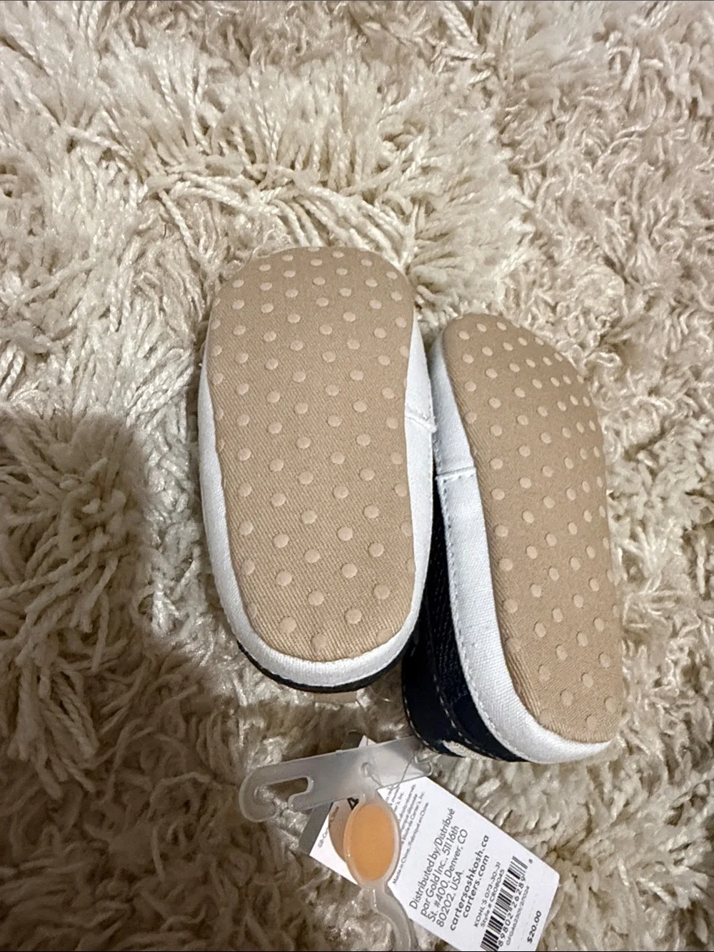 Carter's Navy and Cream Canvas Slip-On Boat Shoes for Baby